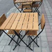 میز ناهارخوری فلز چوب تاشو|میز و صندلی غذاخوری|رشت, رودبارتان|دیوار