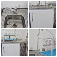 سینک ظرفشویی کوچک  و کابینت
