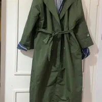 ترنچ کت بلند زیتونی