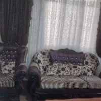 مبل راحتی ۷نفره چرم درجه یک وپارچه مخمل درجه یک