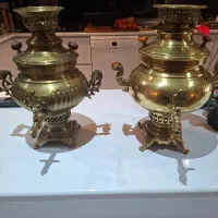 سماور زغالی انتیک قدیمی برنجی ذغالی عتیقه کلکسیونی