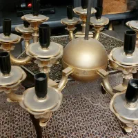 جفت لوستر ۱۵ شاخه آب طلا