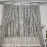 پرده حریر شاین طرح دار درحد نو