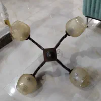 لوستر چوبی قدیمی ۴ شاخه|لوستر و چراغ آویز|محمودآباد, |دیوار