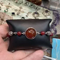 دستبند نقره عقیق