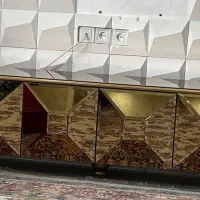 میز تلویزیون لاکچری طلایی