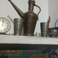 مشربه وآفتابه مسی|کلکسیون اشیاء عتیقه|بیرجند, |دیوار