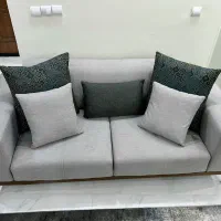 مبل راحتی ۷ نفره سفارشی در حد نو طوسی آبی