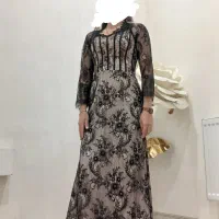 پیراهن مجلسی دانتل باکس دوزی و فنردوزی و کاپدار