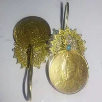 گوشواره طرح سکه طلا احمد شاهی کلک.سیون