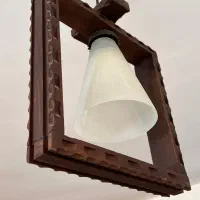 دو عدد لوستر چوبی و چراغ خواب هفت رنگ افشان|لوستر و چراغ آویز|تبریز, |دیوار