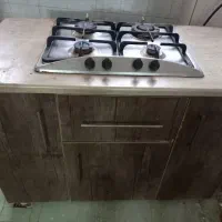 اجاق گاز صفحه ای استیل با کابینت ام دی اف