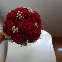 دسته گل عقد و عروسی|گل مصنوعی|بومهن, |دیوار