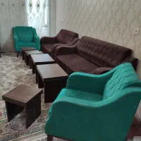 مبل راحتی ۷نفره با ۵میز جلو مبلی عسلی سالم تمیز|مبلمان خانگی و میز عسلی|مشهد, جاهد شهر|دیوار