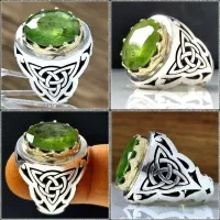 انگشتر نقره مردانه زبرجد اصل ومعدنی و رکاب دستساز|جواهرات|تهران, الهیه|دیوار