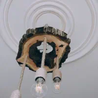 لوستر چوبی روستیک کاملا دستساز