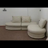 مبل چرم با رنگ کرم