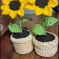 گلدان های بافتنی فانتزی‌ ودسته گلهای بافت زیبا|اسباب‌‌بازی|همدان, |دیوار