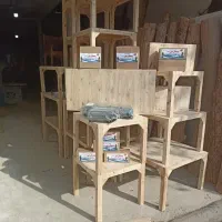 کرسی چوبی پایه ثابت مدل نیکان سفارشی با لوازم فول