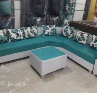 مبل راحتی ال،)  با پارچه های رنگارنگ|مبلمان خانگی و میز عسلی|تهران, شهرک شریفی|دیوار