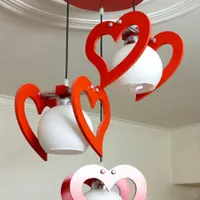 لوستر ۳ شاخه قلب قرمز