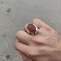 انگشتر عقیق اصل یمن با خط و من یتق الله حسابی