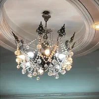 لوستر برنجی اصل قلم کاری نقره