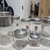 قوطی شیشه ای جا حبوبات