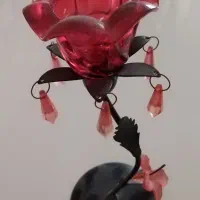 شمعدان تک شیشه ای وفلزی