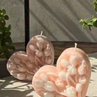 شمع قلب پرگل معطر