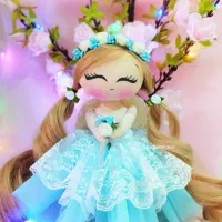 عروسک پارچه ای با موهای خرگوشی