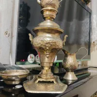 سماور دکوری قدیم قلم کاری شده آنتیک و کلکسیونی