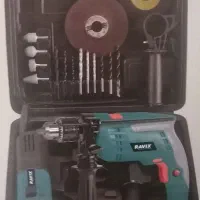 ست دریل چکشی و مینی فرز با کیف حمل و لوازم