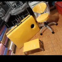 تخت ماساژ و مژه به همراه صندلی ست همرنگ آجری و