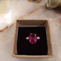 انگشتر نقره با سنگ توپاز