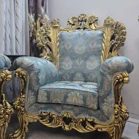 مبل نه نفره چوب راش پارچه ساتن|مبلمان خانگی و میز عسلی|شیراز, شهرک بهشتی|دیوار