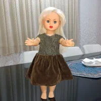 عروسک قدیمی اشرف آنتیک مو سفید بسیار تمیز و نو