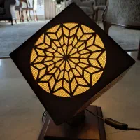 ساعت آباژور رومیزی چوبی|چراغ خواب و آباژور|کرج, عظیمیه|دیوار