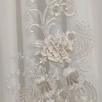 پرده گل برجسته|پرده، رانر، رومیزی|آبیک, |دیوار