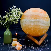 آباژور سنگ نمک گوی با پایه چوبی (چراغ خواب دکوری)|چراغ خواب و آباژور|تهران, تهرانپارس شرقی|دیوار