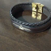 دستبند طلا چرمی