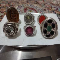 انگشتر نقره گرمی 450 فروش فوری زمرد موزانایت یاقوت