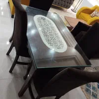 میز ناهار خوری چهار نفره چوبی با پارچه مازاراتی|میز و صندلی غذاخوری|تالش, هشتپر|دیوار