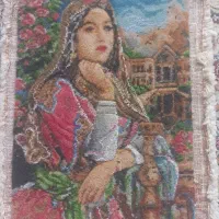 تابلو فرش زن قاجار