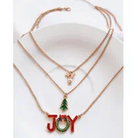 گردنبند زنجیری آویزدار سه ردیفه زمستانی چند رنگ|بدلیجات|سنندج, |دیوار