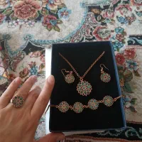 ست کامل زیورآلات فیروزه کوب مسی