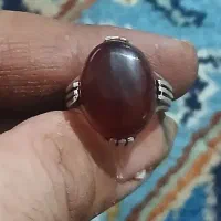 انگشتر نقره نگین عقیق سرخ یمنی