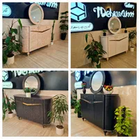 آینه و کنسول مدل بغل گرد طرح خطی وکیوم شرکتی آیینه