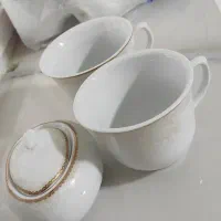 ۱۲ فنجان و ۲ قندان چینی|ظروف سرو و پذیرایی|بانه, |دیوار