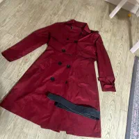 پالتو ترنچ کت آلبالویی فری سایز